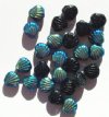 25 8mm Black AB Flat Shell Beads